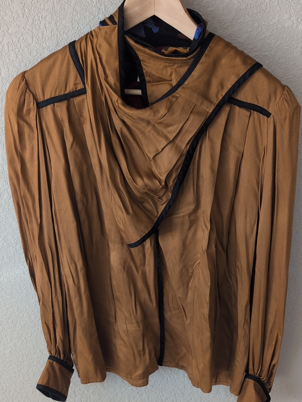 Vintage 80's Jeanne Marc Wrap Neck Blouse